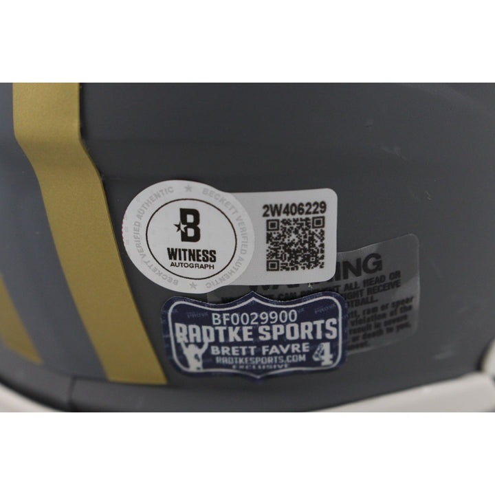 Brett Favre Autographed Green Bay Packers Slate Mini Helmet Beckett 49231