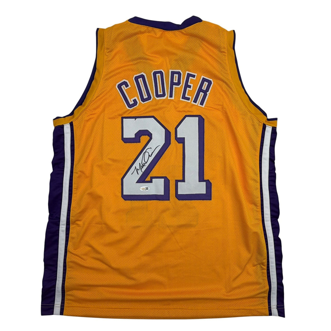 Autographed/Signed Michael Cooper Los Angeles Yellow Jersey JSA COA