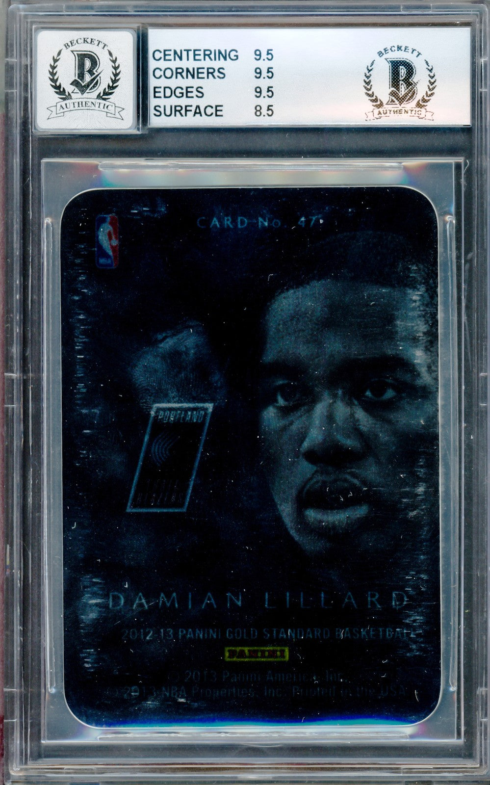 Damian Lillard Signed 2012-13 Panini Gold Standard Metal RC BGS 9 Sig 10 Beckett