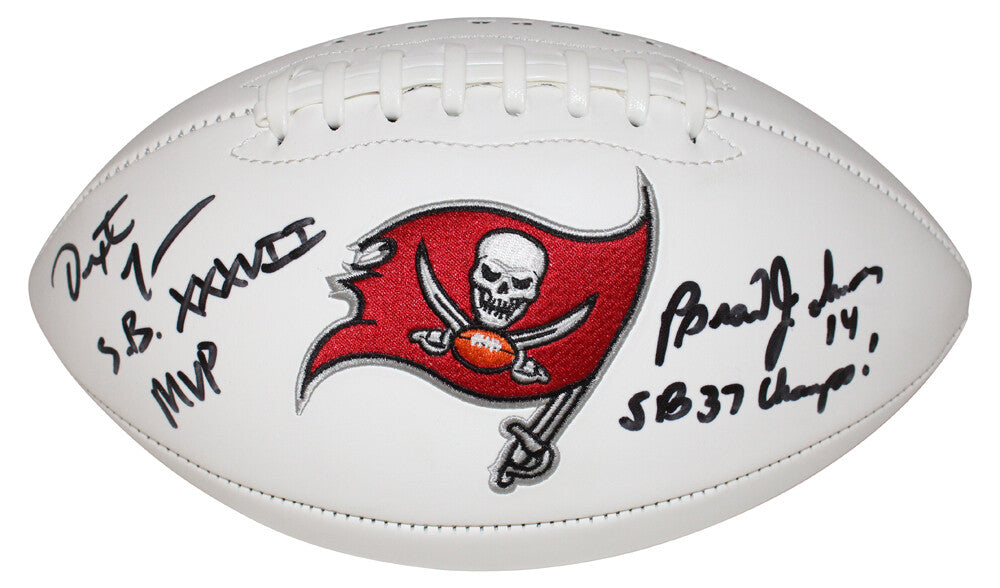 Dexter Jackson & Brad Johnson Signed Tampa Bay Buccaneers Football BAS 39860