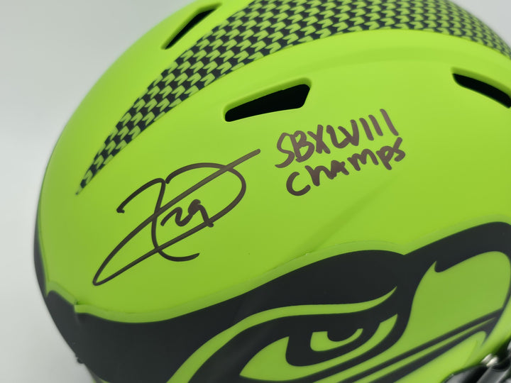 Earl Thomas III Signed Seahawks Rave Green Full Sz Rep Speed Helmet Beckett Wit