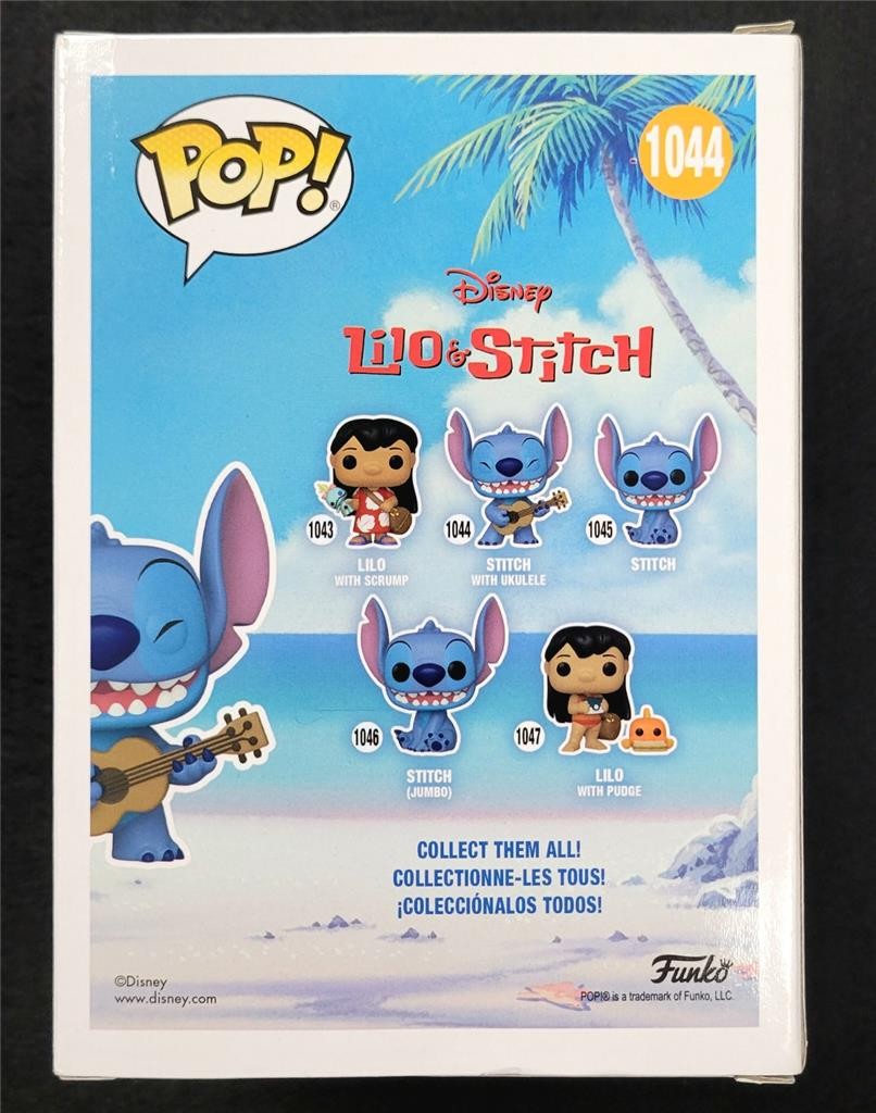 Chris Sanders signed Stitch with Ukelele Funko Pop 1044 autograph ~ Beckett BAS