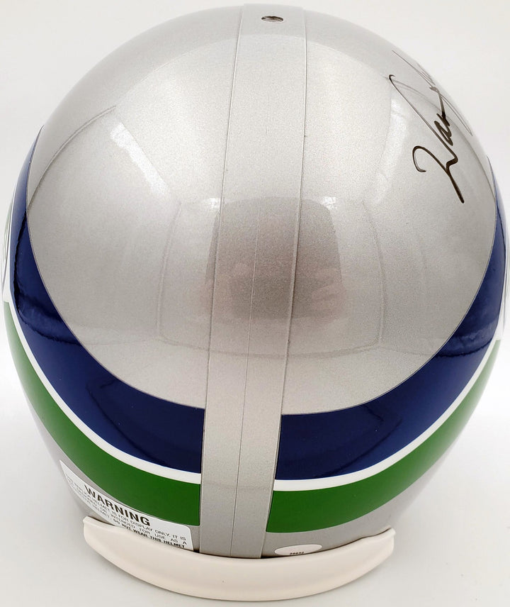 Warren Moon Auto Seahawks Full Size Gray Rep Throwback Helmet HOF 06 MCS Holo