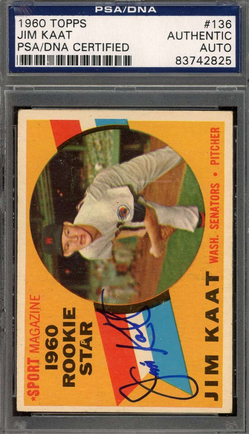 Jim Kaat PSA DNA Signed 1960 Topps Rookie Star Autograph