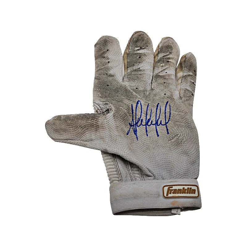 Andres Chaparro New York Yankees Autographed 2023 Spring Training Used Franklin White/Gold Left Batting Glove (Chaparro LOA)