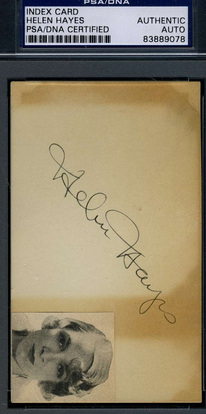 Helen Hayes Vintage 1930`s Signed 3x5 Index Card Psa/dna Authentic Autograph