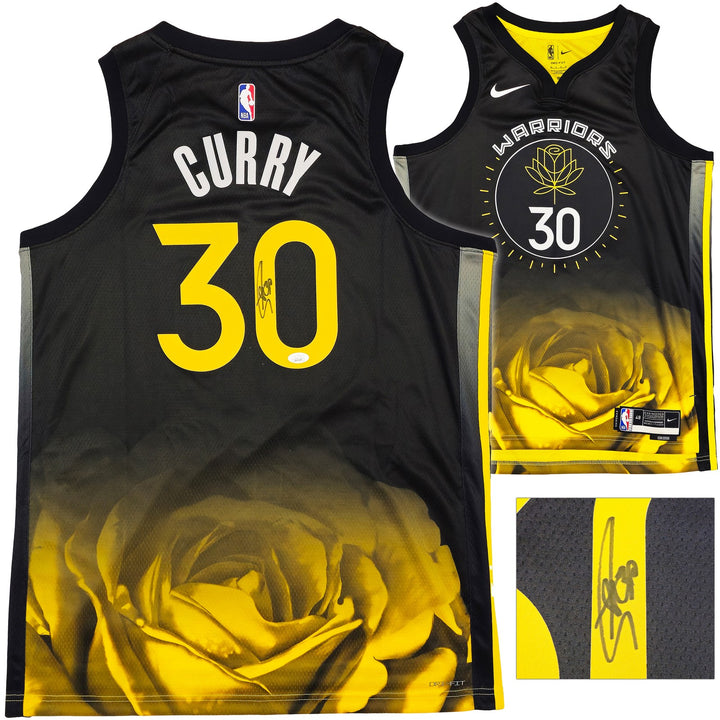 Warriors Stephen Curry Auto Black Nike Swingman Icon Edition Jersey Size 48 JSA