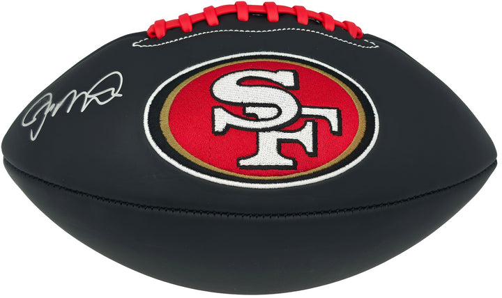 Joe Montana Signed Black Rawlings 49ers Football Smudged BAS Witness