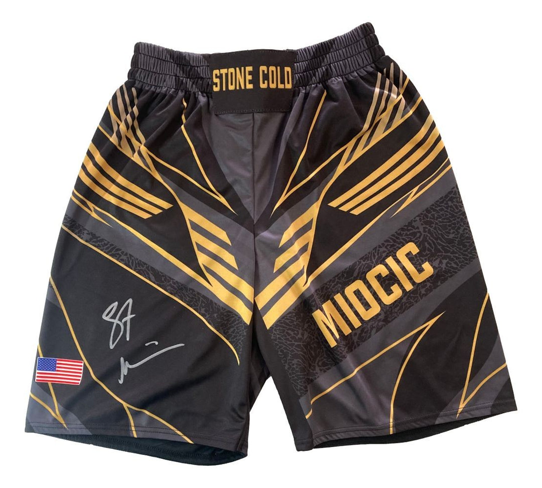 Stipe Miocic Signed Custom Black MMA Fight Trunks BAS