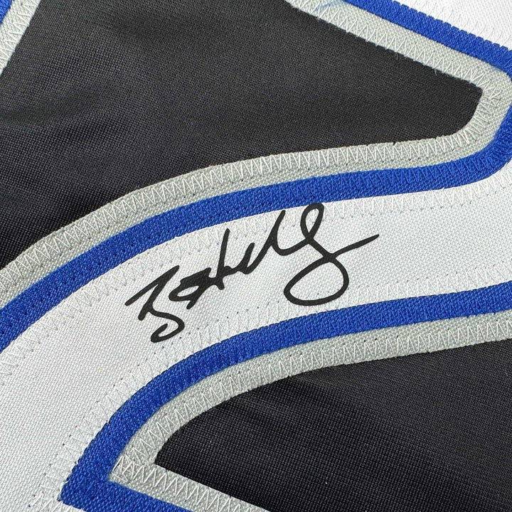 Framed Facsimile Autographed Roy Halladay 33x42 Black Reprint Laser Auto Jersey
