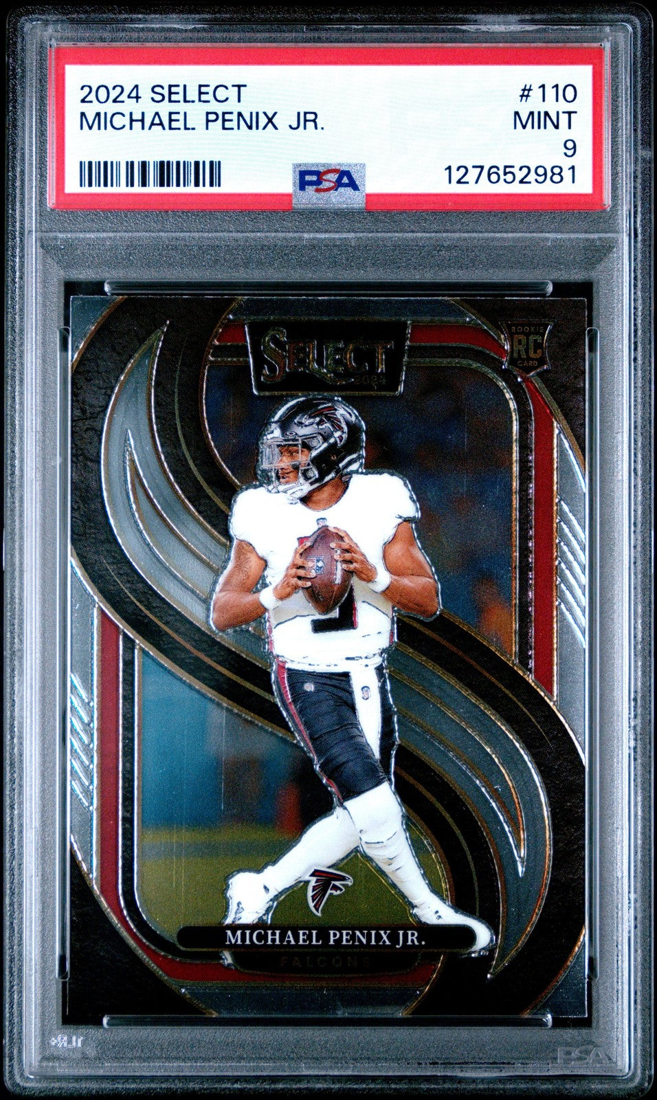 Graded 2024 Panini Select Michael Penix Jr. #110 Rookie RC Card PSA 9