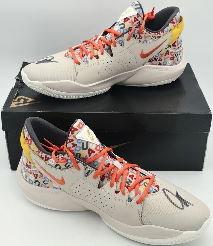 Giannis Signed PE Promo Nike Zoom Freak 5 Shoes Size 16 BAS Witness