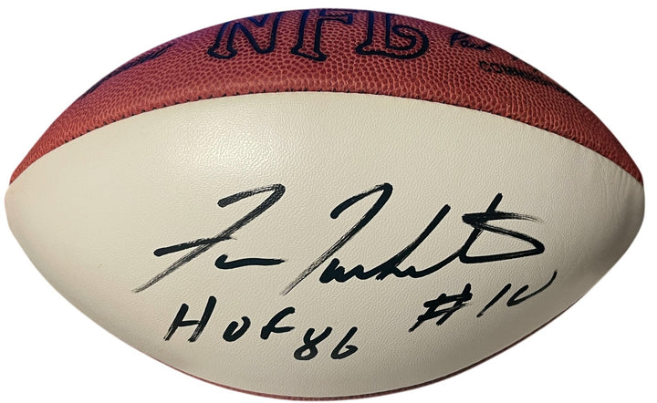 Fran Tarkenton signed OFC Wilson NFL WP Leather Football HOF 86, #10 – Beckett