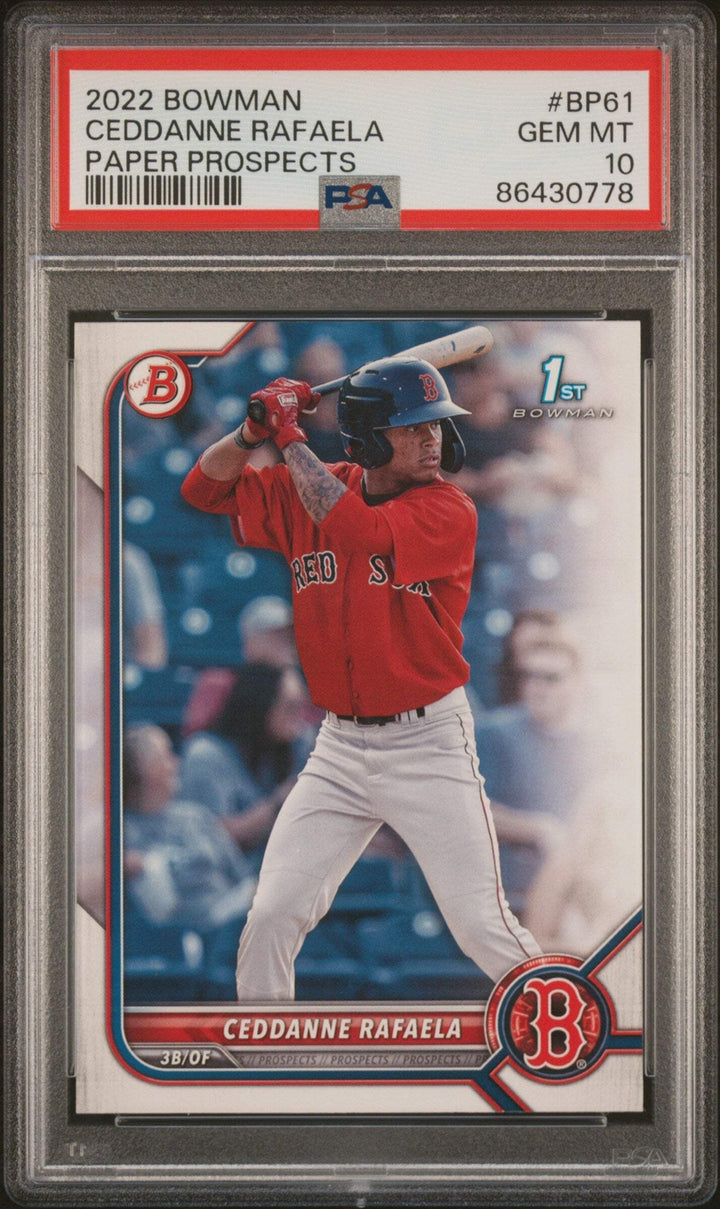 Graded 2022 Bowman Ceddanne Rafaela #BP61 Paper Prospects Baseball Card PSA 10