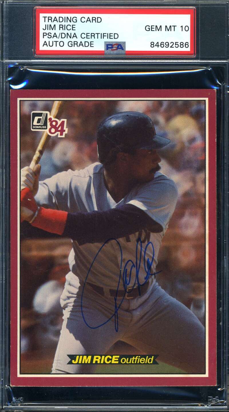 Jim Rice PSA DNA Gem Mint 10 Signed 1984 Donruss Action All Stars Autograph
