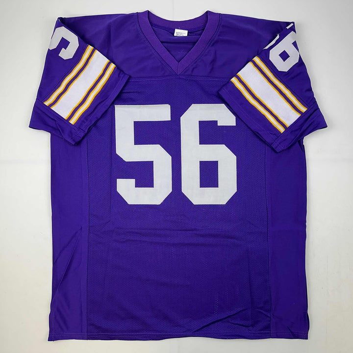Facsimile Autographed Chris Doleman Minnesota Purple Reprint Jersey Size Mens XL