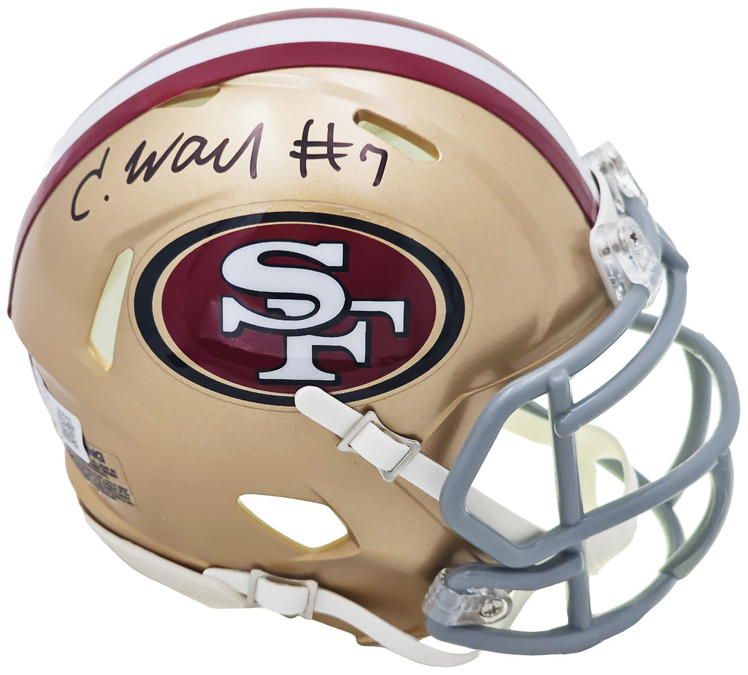 Charvarius Ward Auto Signed San Francisco 49ers Gold Speed Mini Helmet Beckett