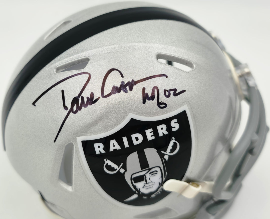 Dave Casper Signed Oakland Raiders Silver Speed Mini Helmet "HOF 02" Beckett Wit