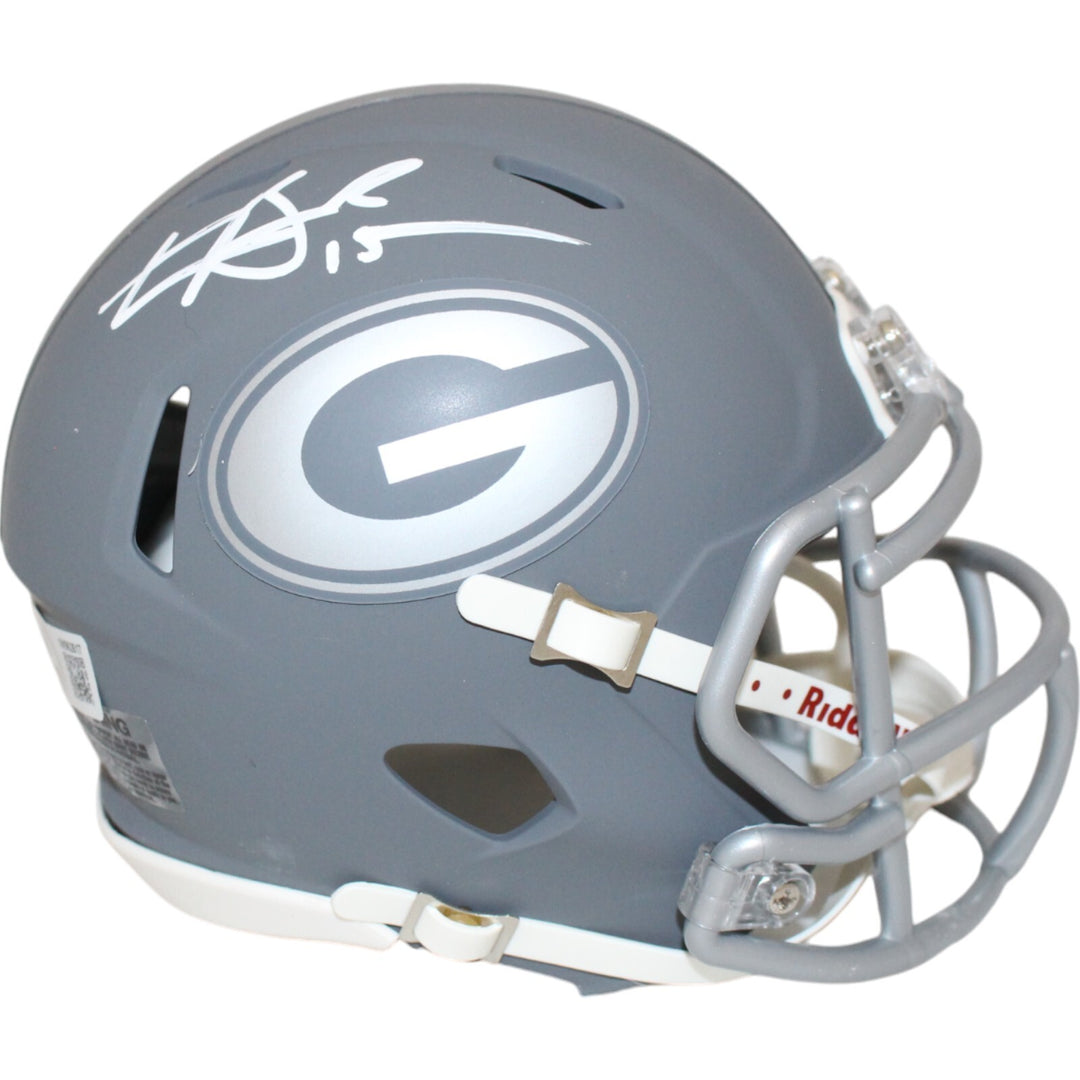 Carson Beck Autographed Georgia Bulldogs Slate Speed Mini Helmet Beckett 47540