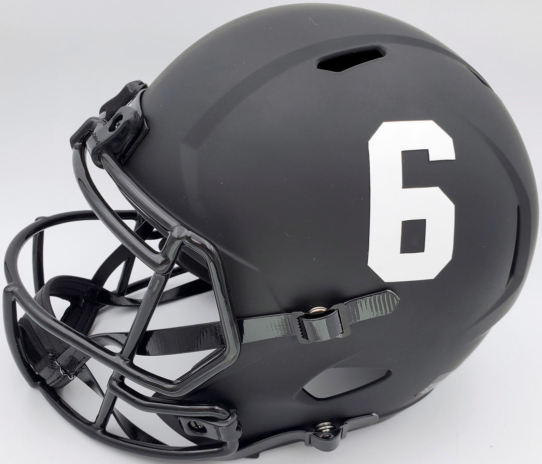 Devonta Smith Auto Alabama Tide Eclipse Black Full Size Rep Helmet Heisman BAS