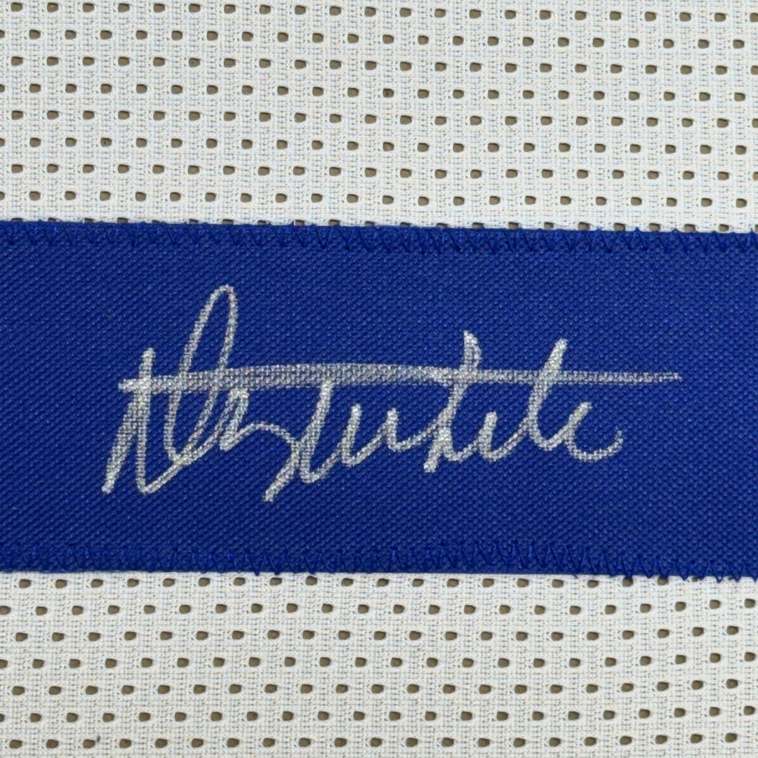 FRAMED Signed DANNY WHITE 35x39 Dallas White Jersey JSA COA Auto