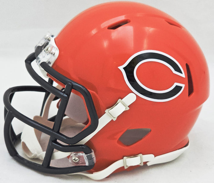Justin Fields Signed Bears 2022 Alternate Orange Speed Mini Helmet Beckett Wit