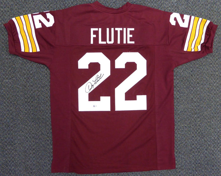 Boston College Eagles Doug Flutie Signed Red Jersey Beckett BAS