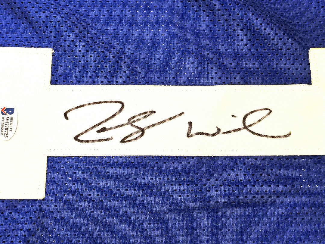BYU Cougars Zach Wilson Signed Royal Blue Jersey Beckett BAS