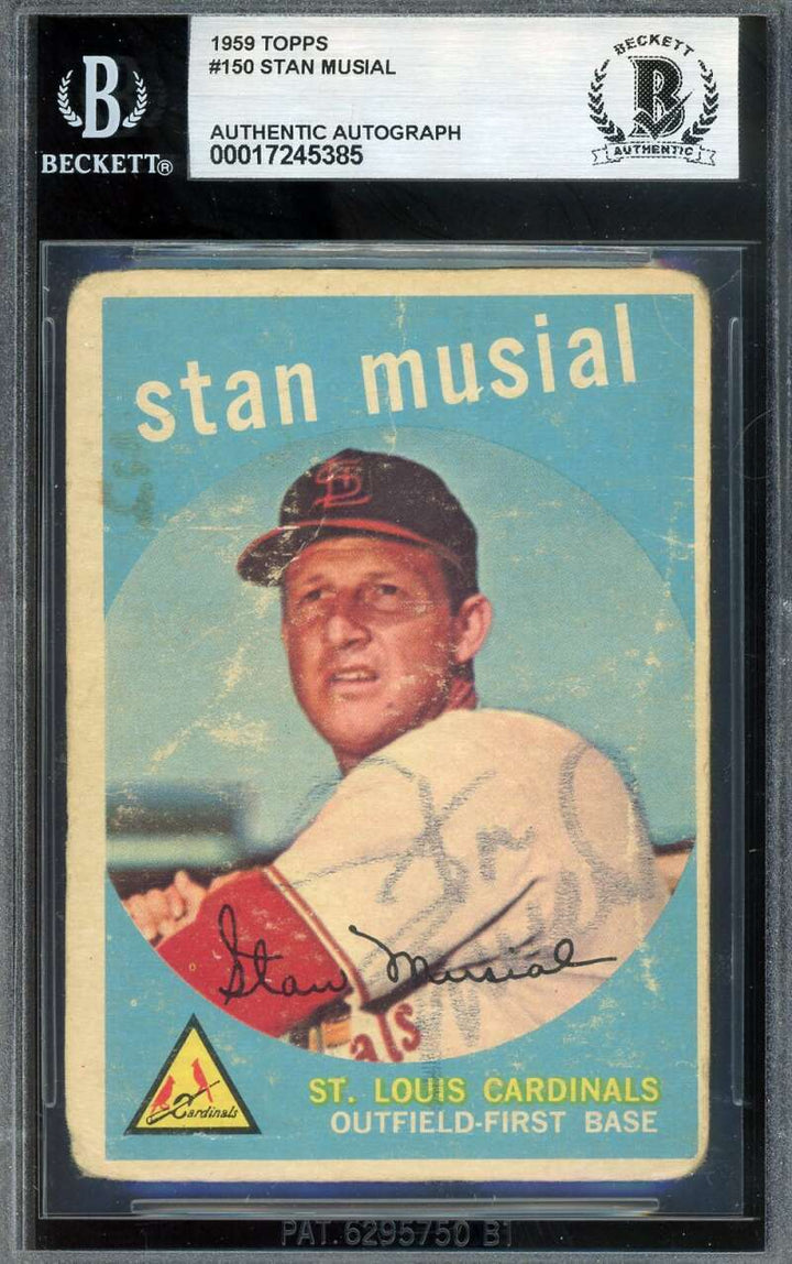 Stan Musial Beckett BAS Signed 1959 Topps Autograph
