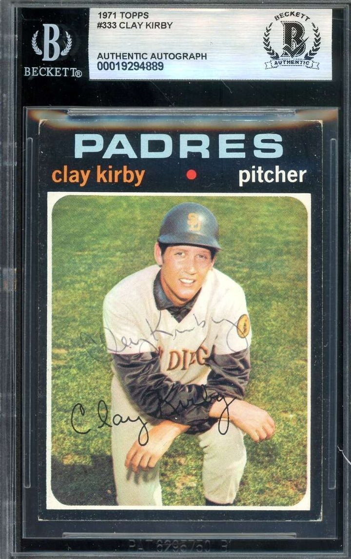 Clay Kirby Beckett BAS Signed 1971 Topps Autograph Padres