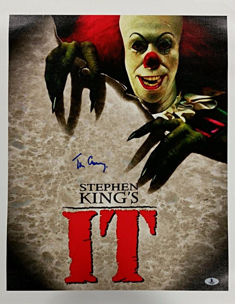 TIM CURRY Signed 16x20 Canvas Photo Stephen King's It AUTO w/ Beckett BAS Coa