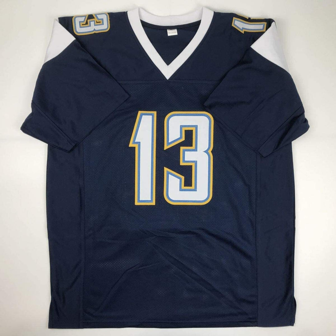 Autographed/Signed KEENAN ALLEN Los Angeles LA Dark Blue Football Jersey JSA COA