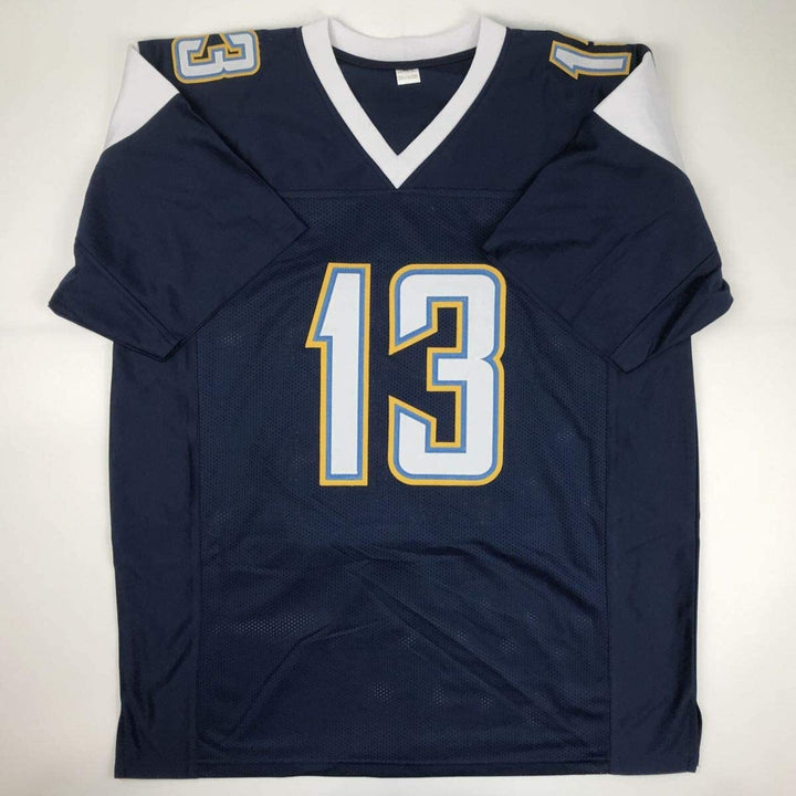 Autographed/Signed KEENAN ALLEN Los Angeles LA Dark Blue Football Jersey JSA COA