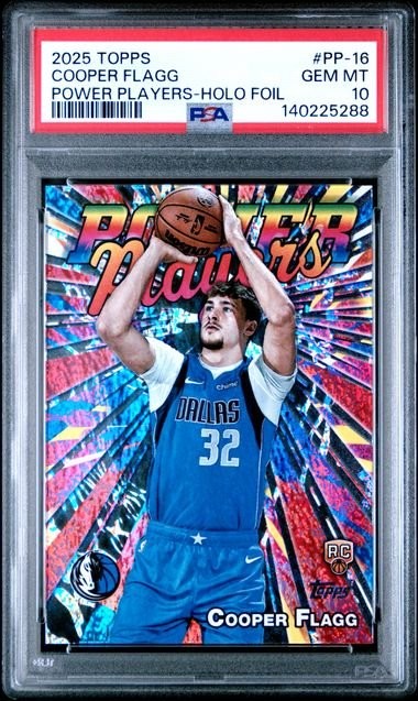 Graded 2025 Topps Cooper Flagg #PP16 Power Players Holo Foil RC Card PSA 10