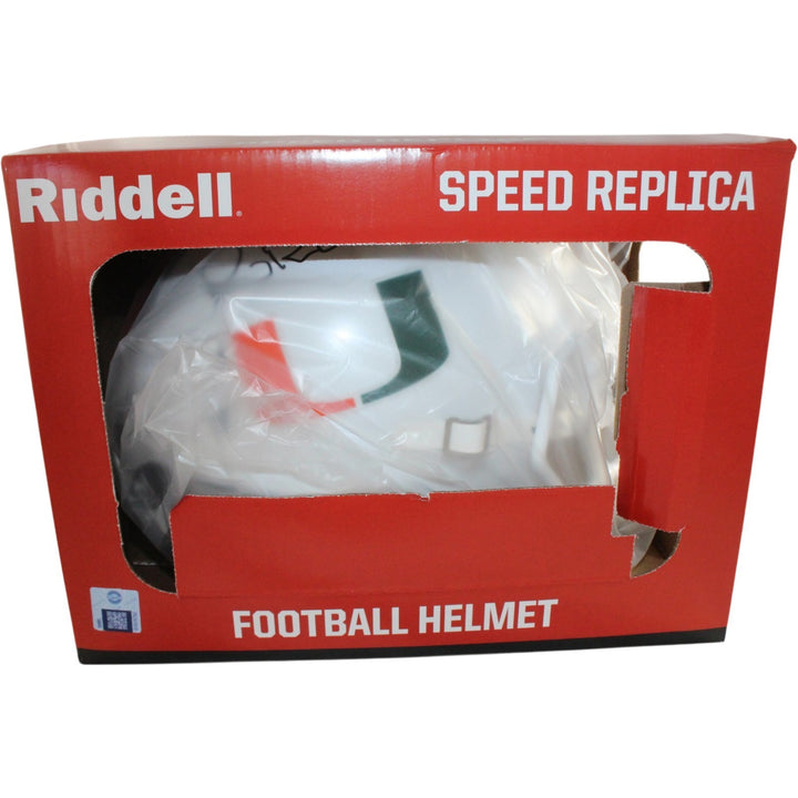 Michael Irvin Autographed Miami Hurricanes F/S Helmet Beckett Witness 56366