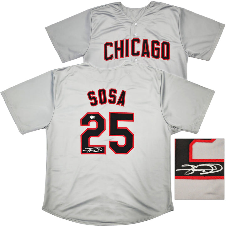 Chicago White Sox Sammy Sosa Signed Gray Jersey Beckett BAS Witness