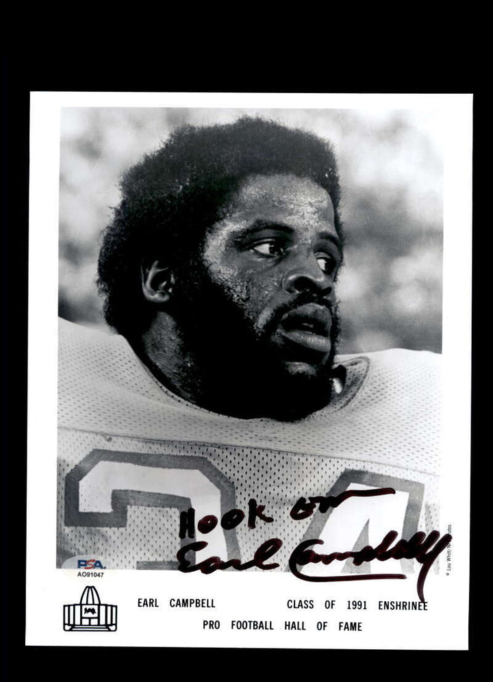 Earl Campbell PSA DNA Signed 8x10 Photograph Autograph
