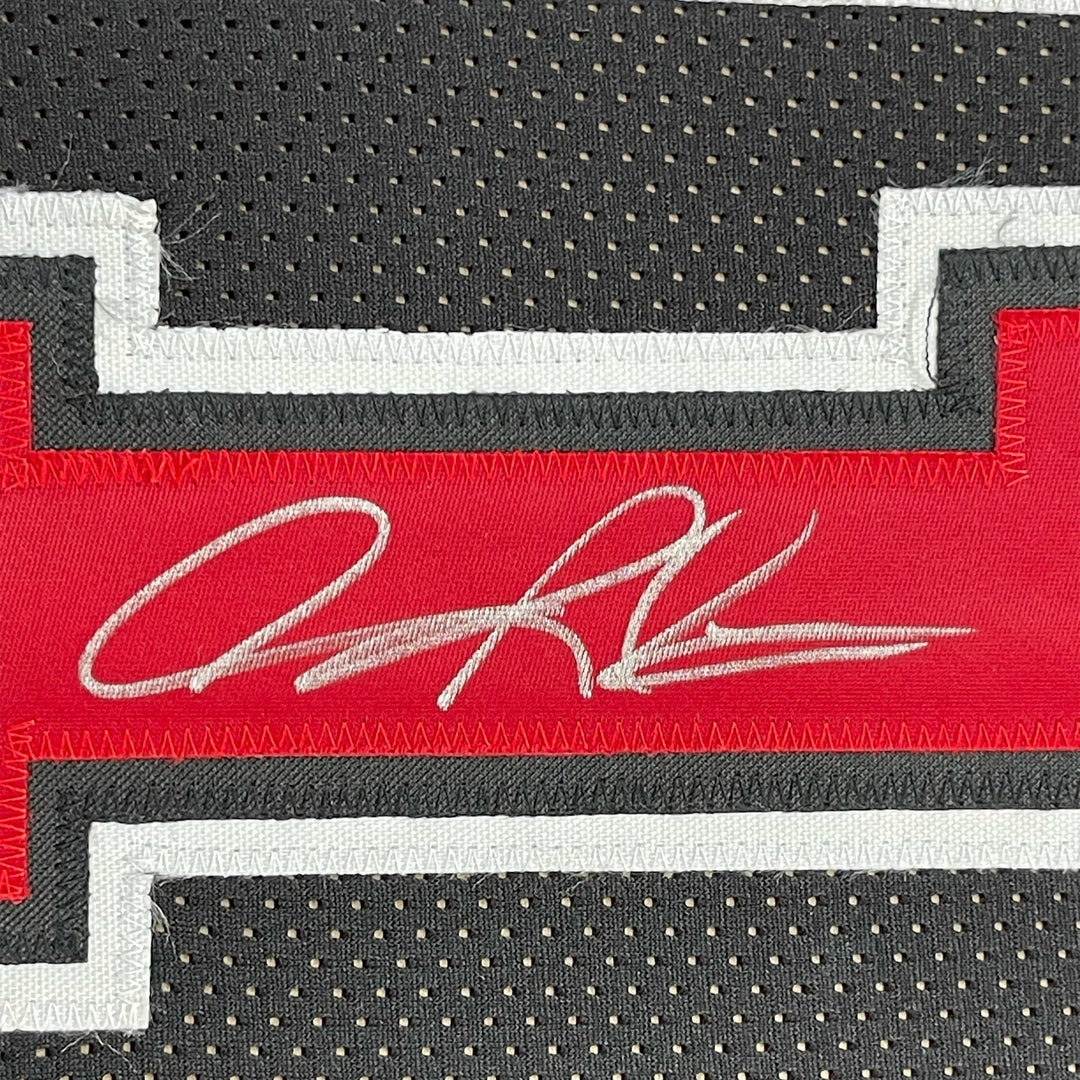 FRAMED Signed DENNIS RODMAN 35x39 Chicago Black Jersey JSA COA Auto