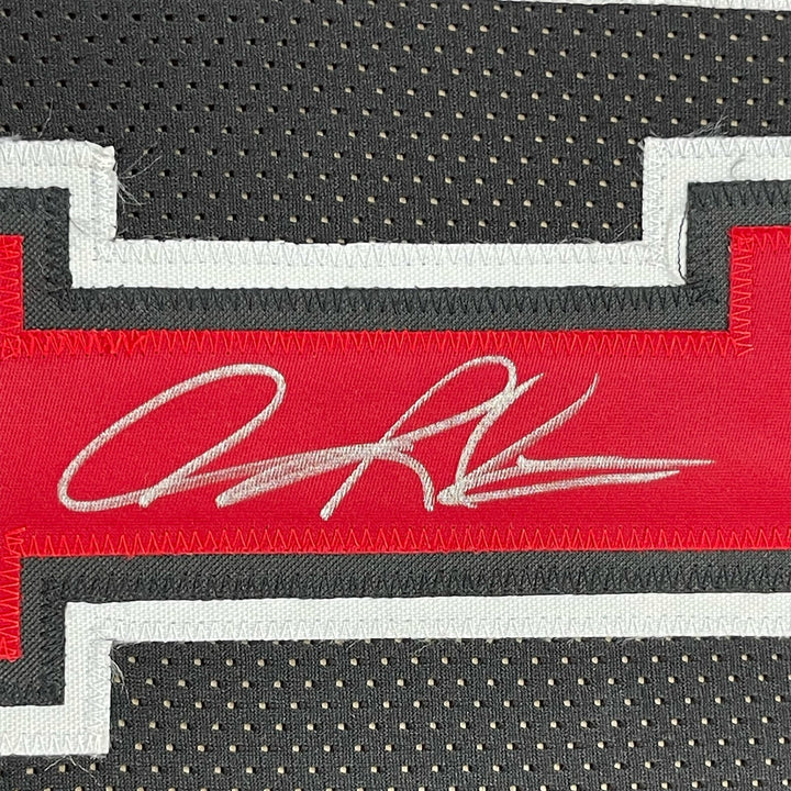 FRAMED Signed DENNIS RODMAN 35x39 Chicago Black Jersey JSA COA Auto