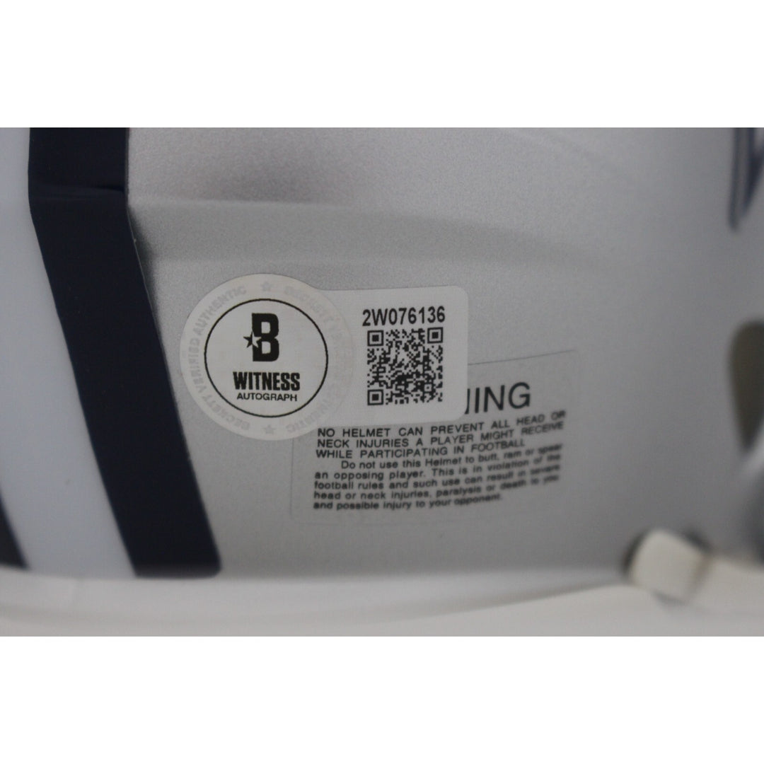 Jimmy Johnson Autographed/Signed Dallas Cowboys Speed Mini Helmet Beckett 48637