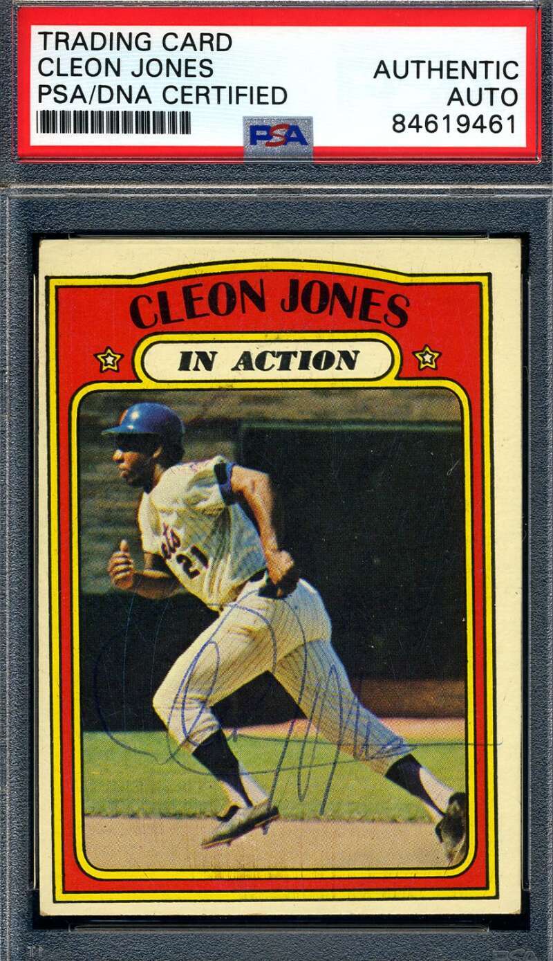 Cleon Jones PSA DNA Signed 1972 Topps Autograph