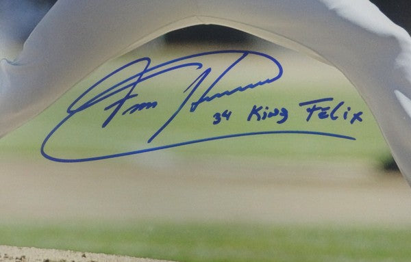 Felix Hernandez Signed Framed 16x20 Photo Seattle Mariners "King Felix" PSA/DNA