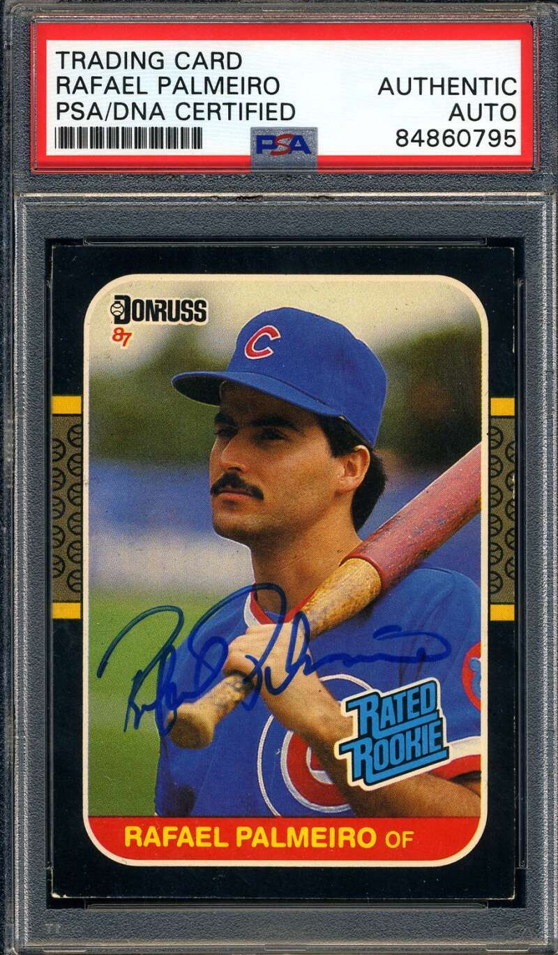 Rafael Palmeiro PSA DNA Coa Signed 1987 Donruss Rated Rookie Autograph