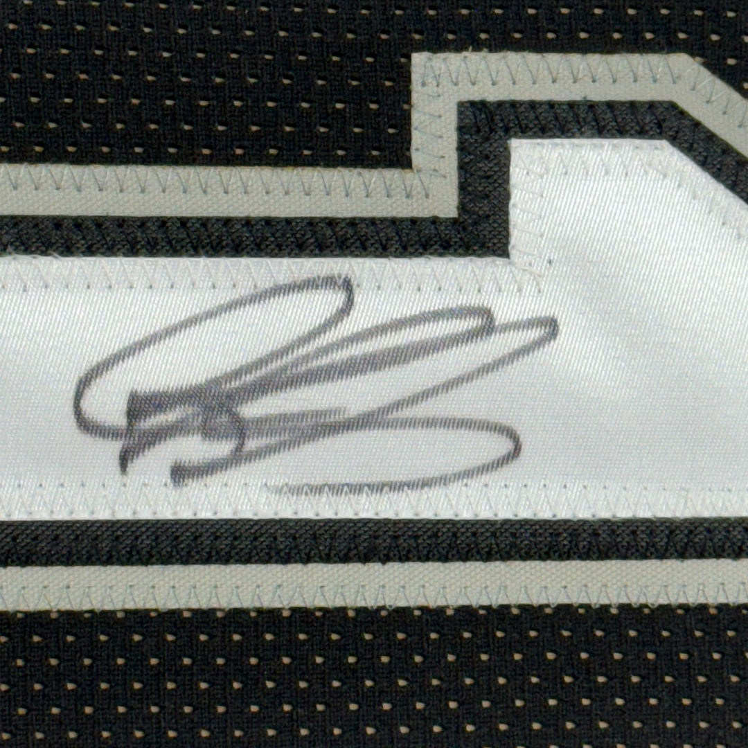 FRAMED Signed DENNIS RODMAN 35x39 San Antonio Black Jersey PSA COA