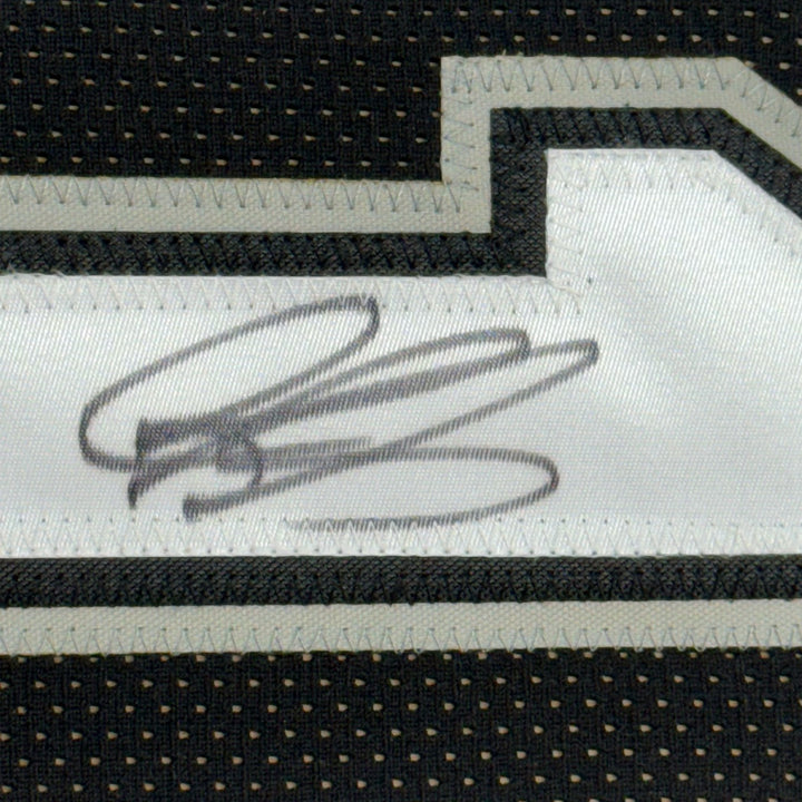 FRAMED Signed DENNIS RODMAN 35x39 San Antonio Black Jersey PSA COA