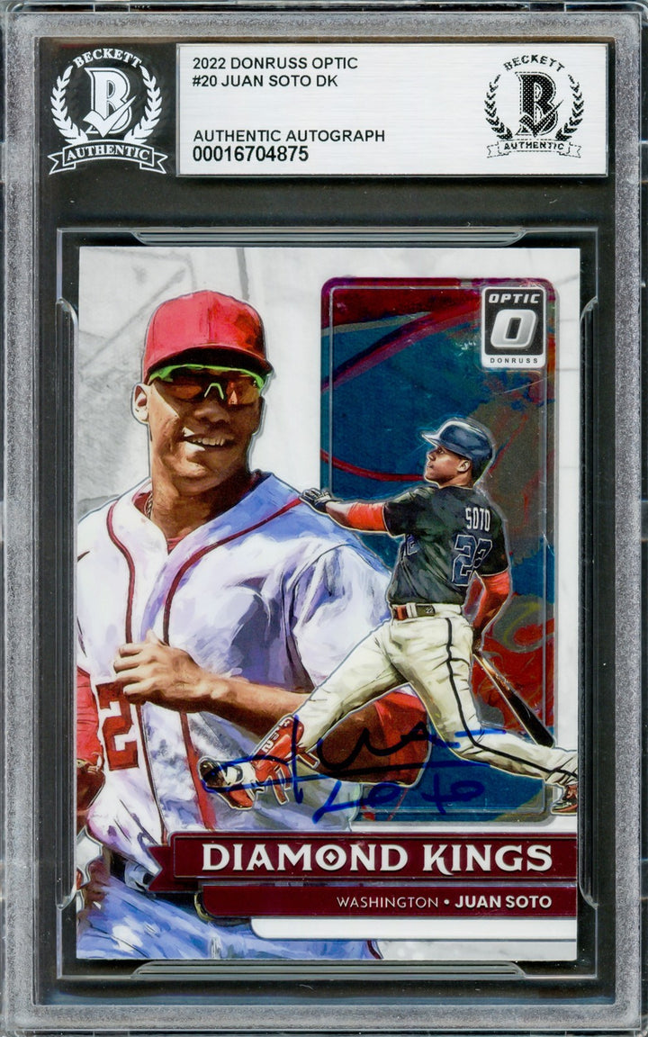 Juan Soto Signed 2022 Donruss Optic Diamond Kings Card 20 New York Mets Beckett
