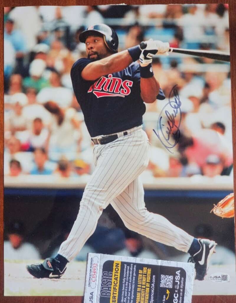 Kirby Puckett JSA Coa Signed 11x14 Photo Autograph