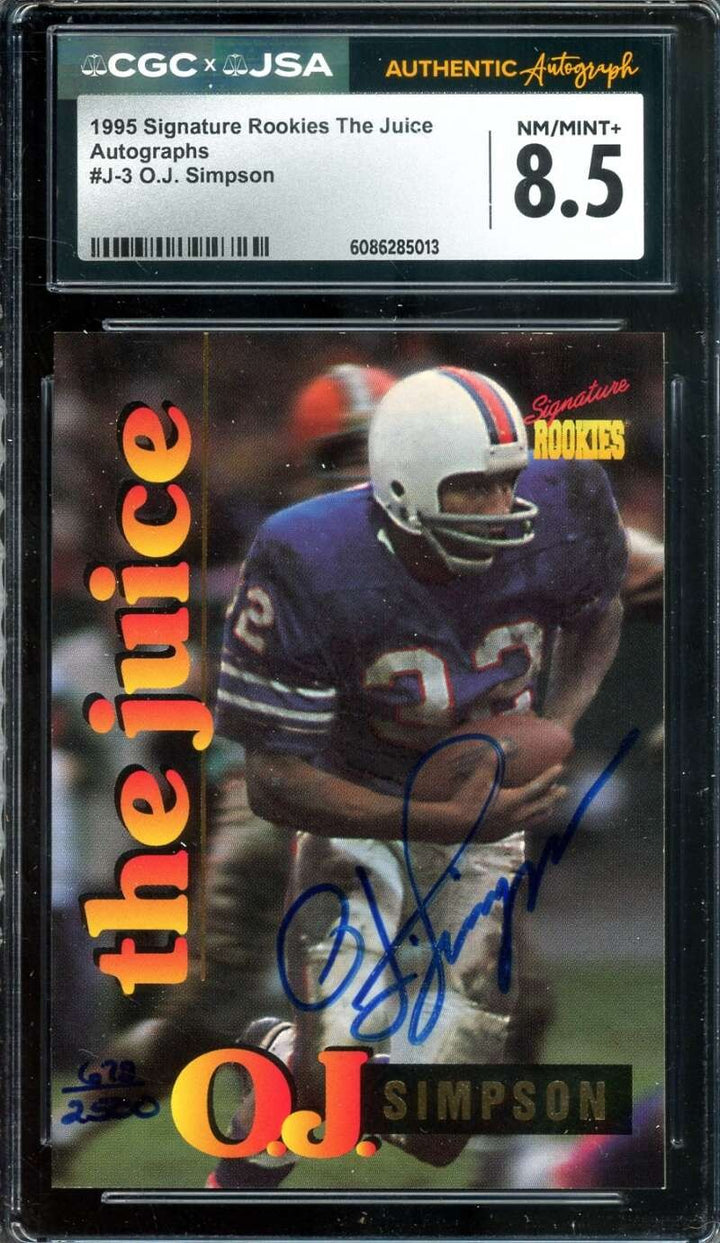 O.J. Simpson CGC JSA Signed 1995 Signature Rookie The Juice Autograph