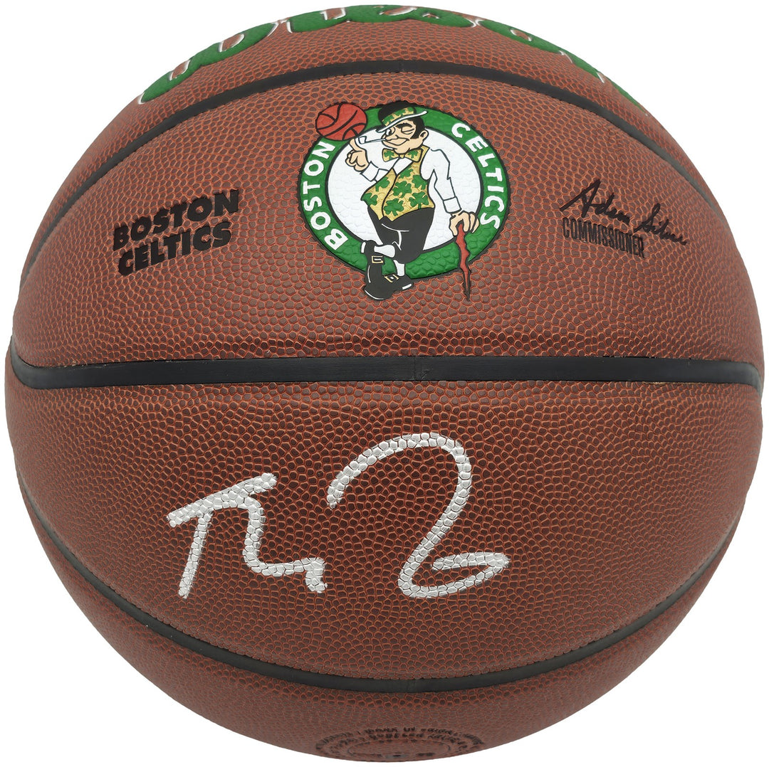 Kevin Garnett Signed Composite Leather Logo Basketball Celtics BAS Witness