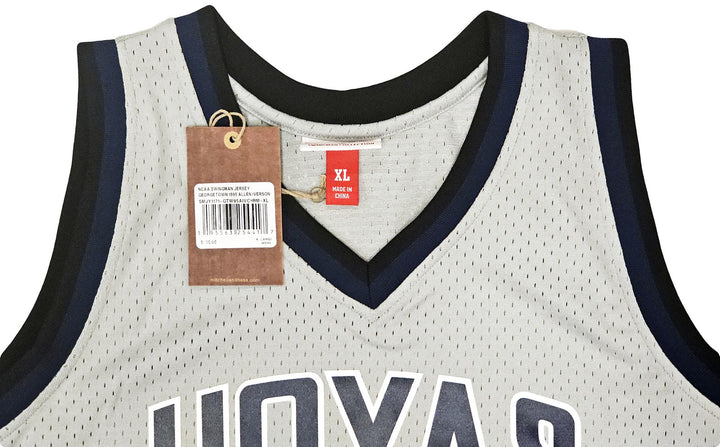 Georgetown Hoyas Allen Iverson Auto Grey Mitchell Ness 95 College Jersey XL BAS
